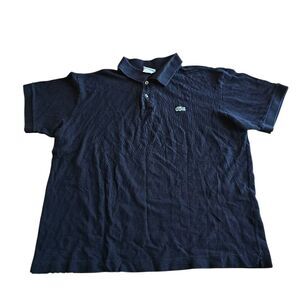 Lacoste mens Sz 5 us large black polo shirt casual preppy